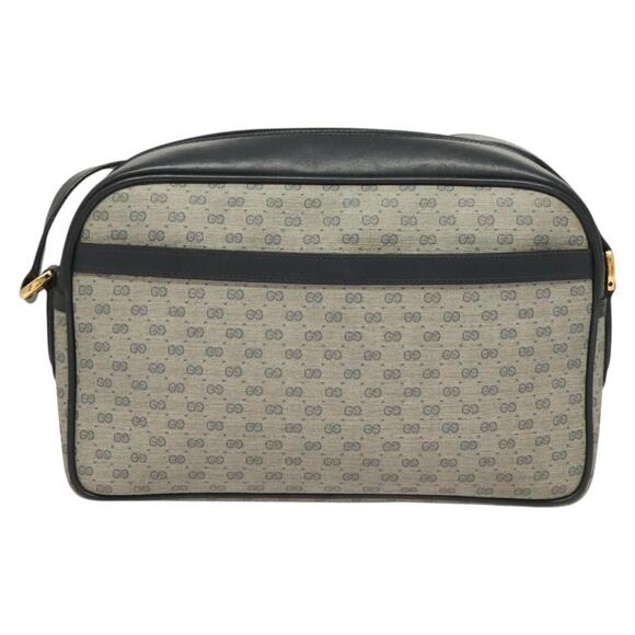 GUCCI Micro GG Supreme Sherry Line Clutch Bag Pvc Navy Gold